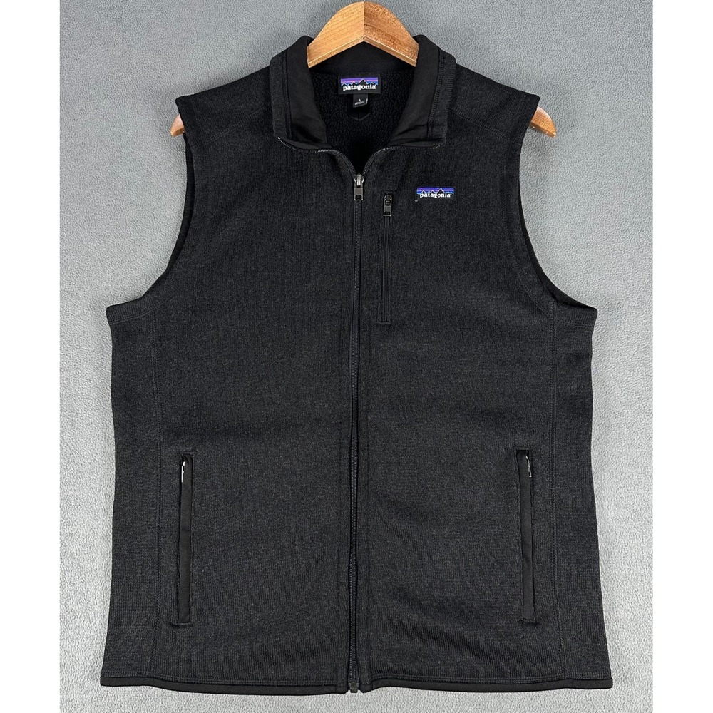 Patagonia Better Sweater Vest Large Black Performance Hiking Outdoor No Logo